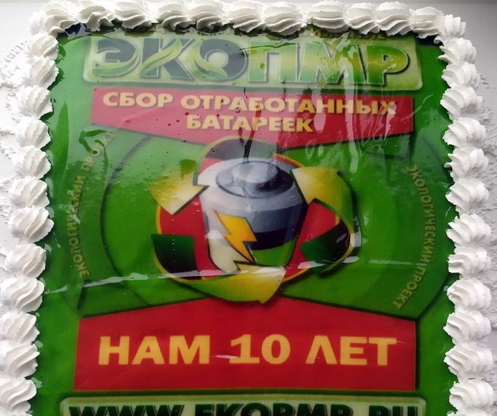 Торт в честь 10 лет сбора батареек в Приднестровье